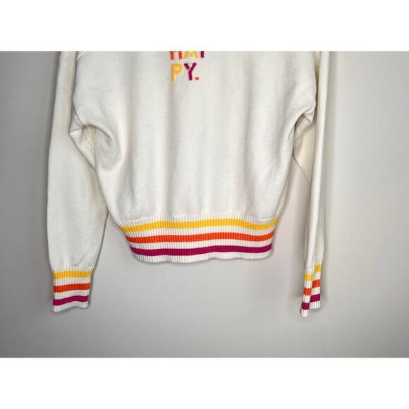 Kerri Rosenthal Get Happy Preppy V Neck Striped Soft Sweater Women's Size S - Picture 10 of 10
